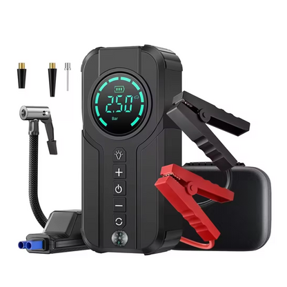 Maxtron JS-X5 ავტომობილის დამქოქი და საბურავების დასაბერი, ლითიუმის ელემენტებზე 16000mah & 2000amp